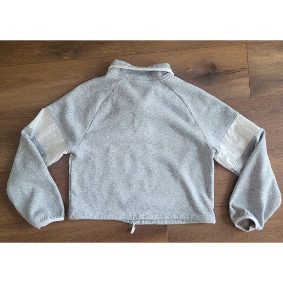 Victorias Secret Pink Sweater Small Knit Crop Gray 1/2 Zip Cinch Waist - Picture 12 of 15